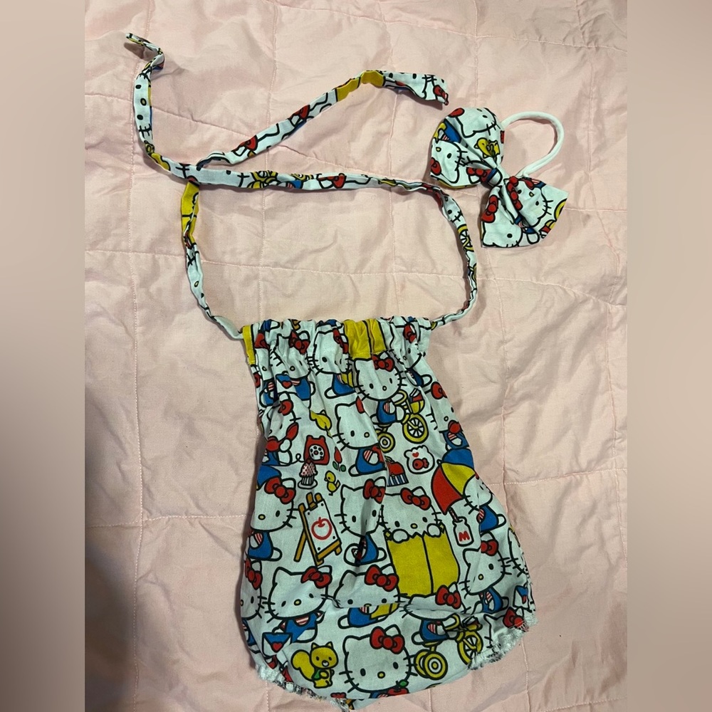 Hello kitty custom baby girl romper